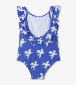 Clearance Hatley Girls Dazzling Unicorn Ruffle Sleeve Swimsuit