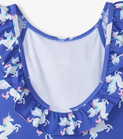 Clearance Hatley Girls Dazzling Unicorn Ruffle Sleeve Swimsuit