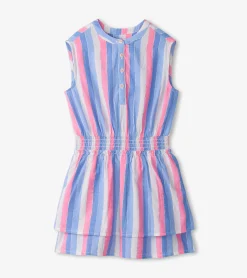 Sale Hatley Girls Evening Sky Smocked Waist Dress