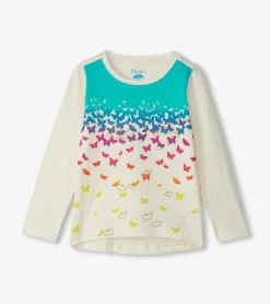 Online Hatley Girls Falling Butterflies Long Sleeve Graphic Tee