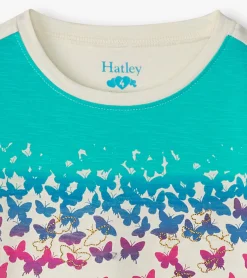 Online Hatley Girls Falling Butterflies Long Sleeve Graphic Tee