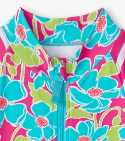 Discount Hatley Girls Floating Poppies One-Piece Rashguard