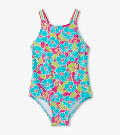 Sale Hatley Girls Floating Poppies One-Piece Swimsuit