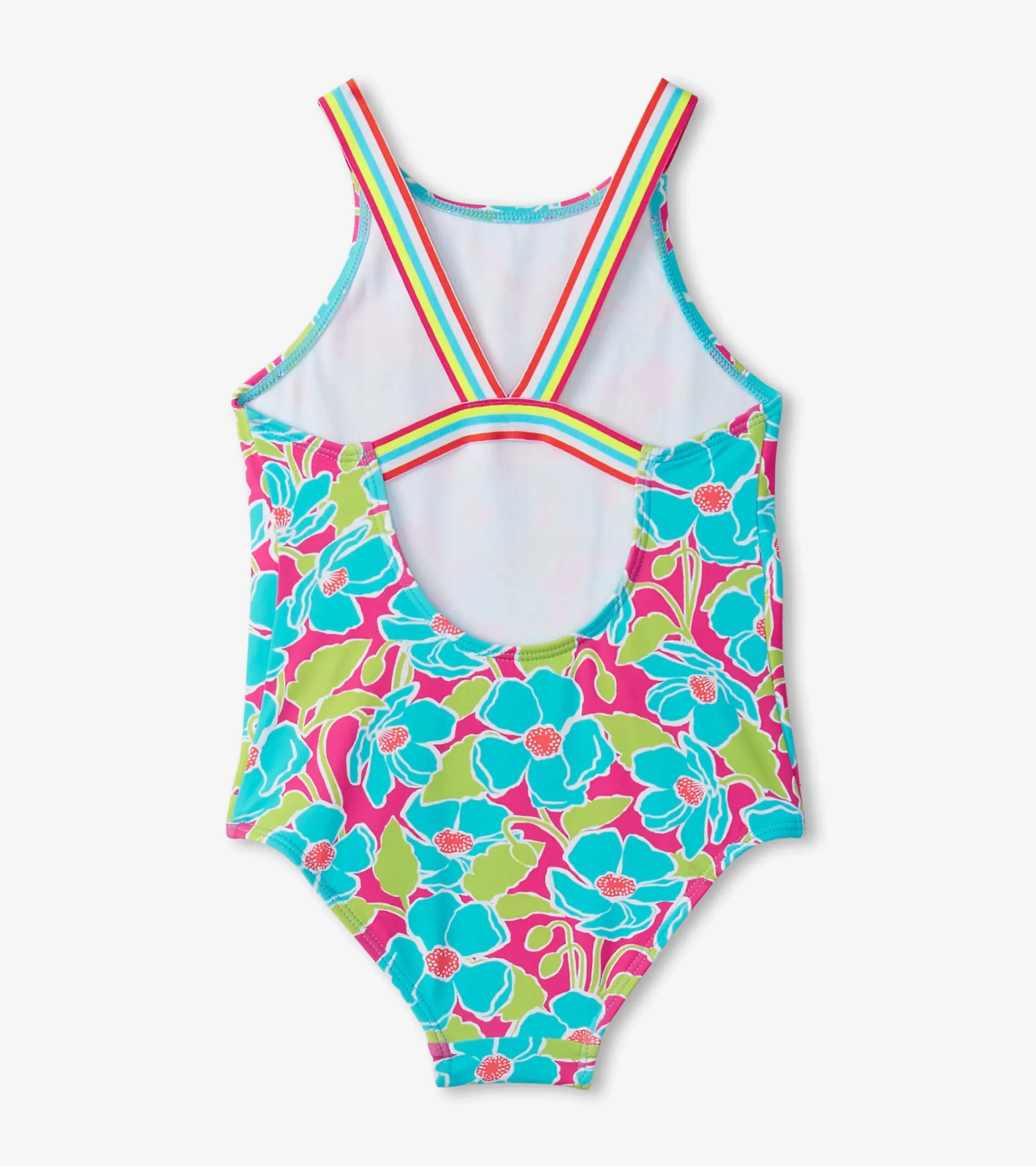 Sale Hatley Girls Floating Poppies One-Piece Swimsuit