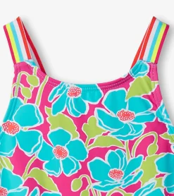 Sale Hatley Girls Floating Poppies One-Piece Swimsuit