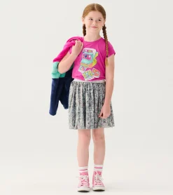New Hatley Girls Flower Shimmer Sequin Tulle Skirt