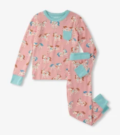 Hot Hatley Girls Folksy Unicorns Bamboo Pajama Set