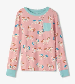 Hot Hatley Girls Folksy Unicorns Bamboo Pajama Set