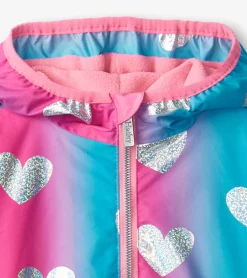 Online Hatley Girls Fun Hearts Zip-Up Lightweight Rain Jacket