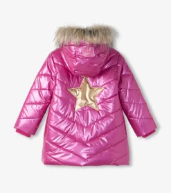 Hot Hatley Girls Fuschia Star Puffer Jacket