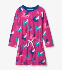 Sale Hatley Girls Galactic Unicorn Drop Waist Dress