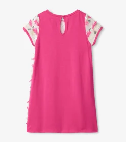 New Hatley Girls Geometric Sequins Cap Sleeve Dress