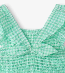 Hot Hatley Girls Gingham Seersucker Smocked Dress