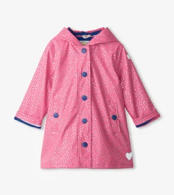 Discount Hatley Girls Glitter Hearts Button-Up Rain Jacket