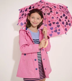Discount Hatley Girls Glitter Hearts Button-Up Rain Jacket