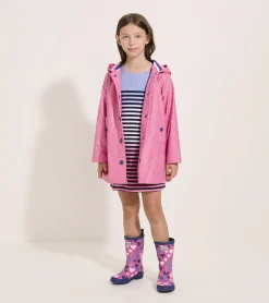 Discount Hatley Girls Glitter Hearts Button-Up Rain Jacket