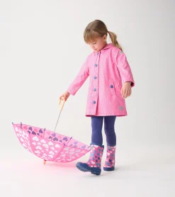 Discount Hatley Girls Glitter Hearts Button-Up Rain Jacket