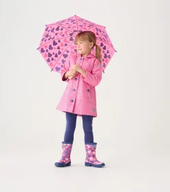 Discount Hatley Girls Glitter Hearts Button-Up Rain Jacket