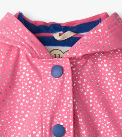 Discount Hatley Girls Glitter Hearts Button-Up Rain Jacket