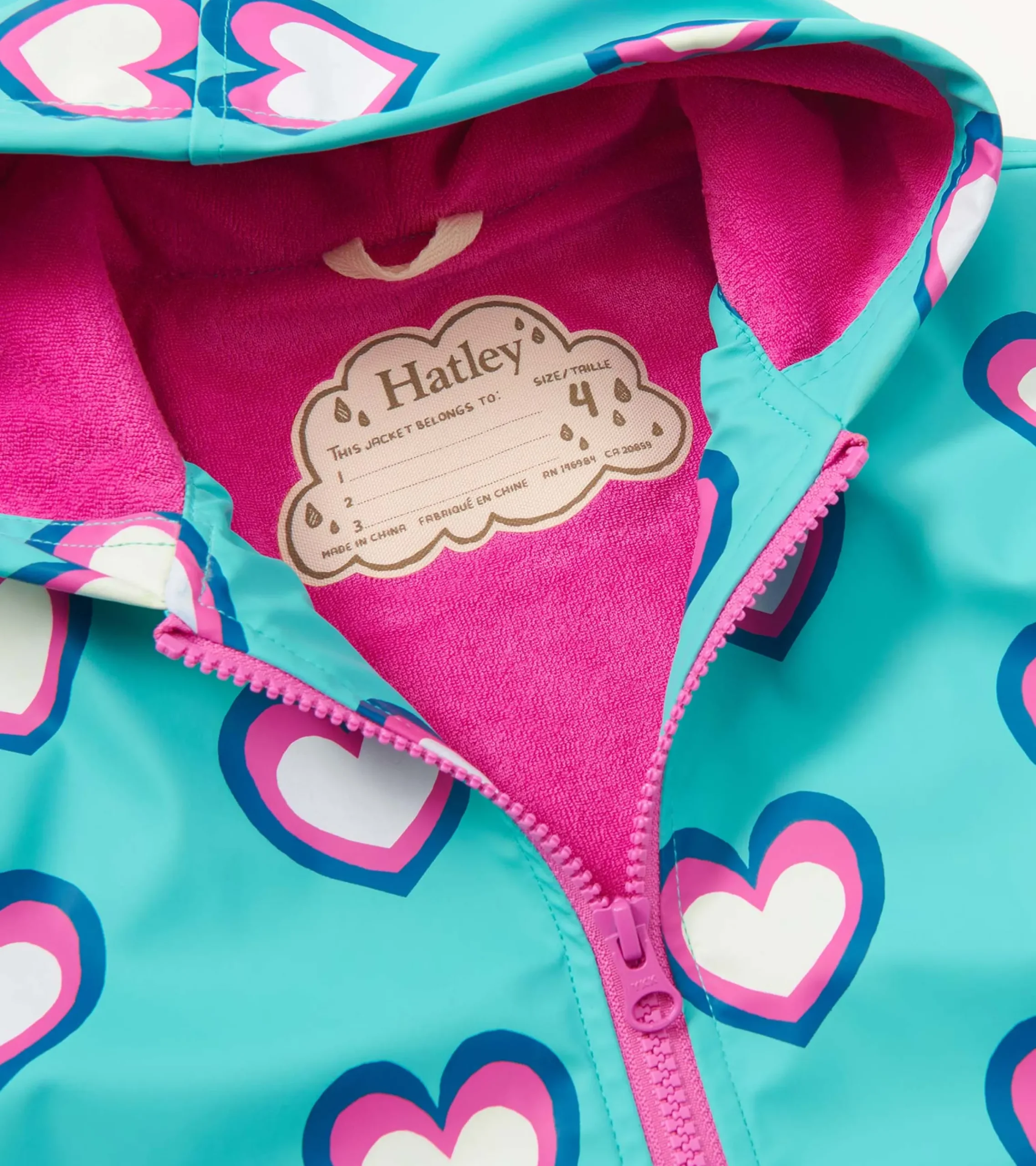 Online Hatley Girls Hearts Colour Changing Zip-Up Rain Jacket