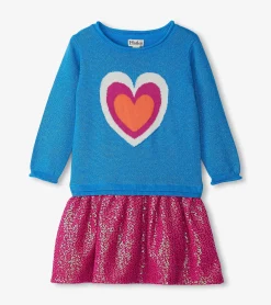 Best Hatley Girls Hearts Dropped Waist Sweater Dress