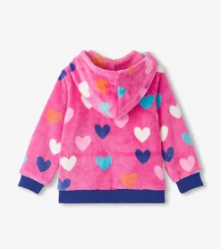 Hatley Girls Hearts Fleece Zip-Up Hoodie