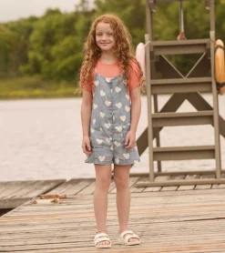 Clearance Hatley Girls Hearts Slouchy Overalls