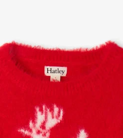 Sale Hatley Girls Holiday Deer Mix Media Dress
