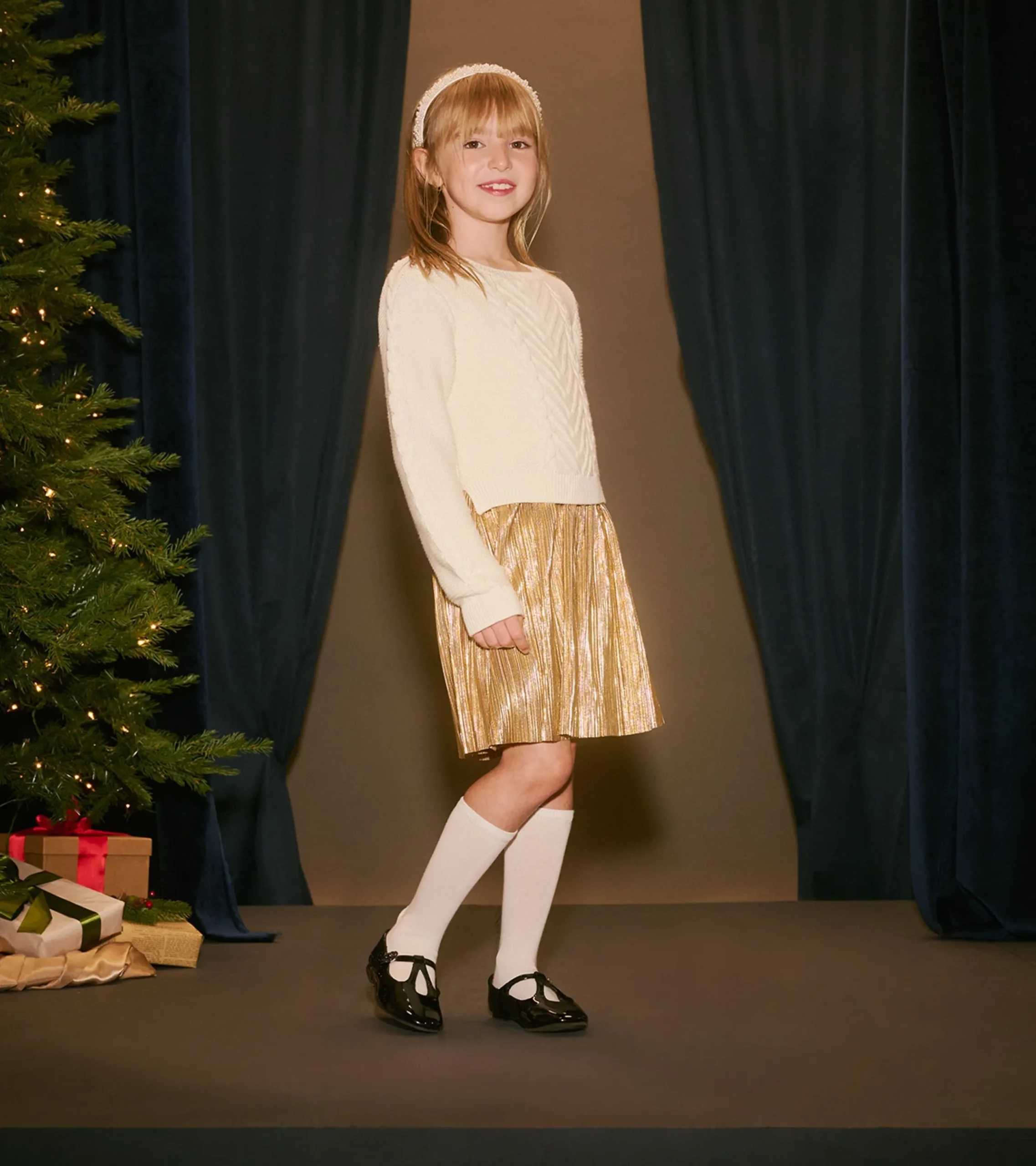 Discount Hatley Girls Holiday Mixed Media Dress