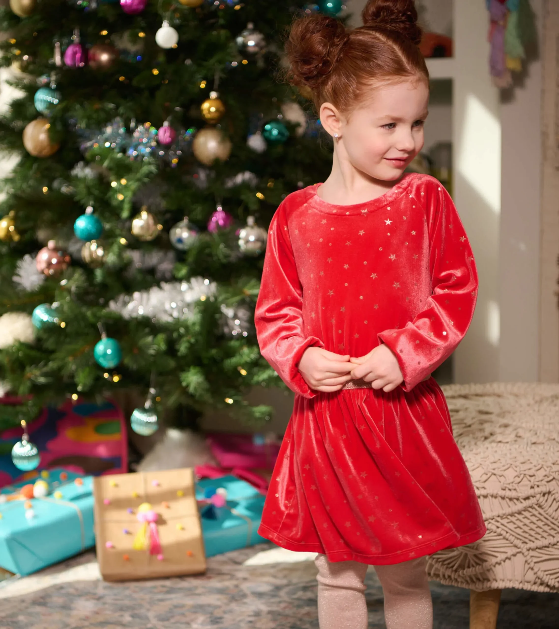 Discount Hatley Girls Holiday Stars Crushed Velour Dress