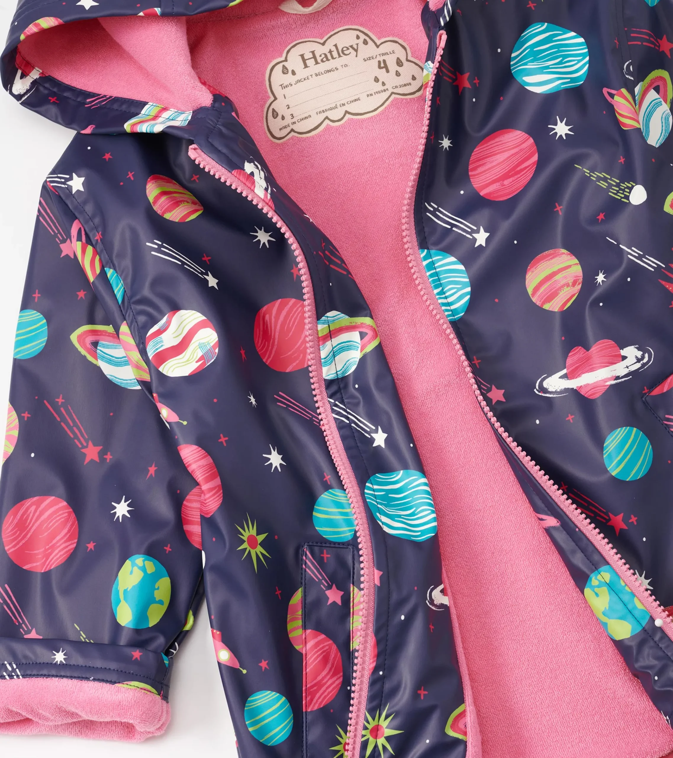 Clearance Hatley Girls Interstellar Zip-Up Rain Jacket