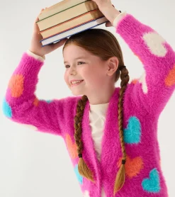 Best Hatley Girls Jumbo Hearts Cardigan