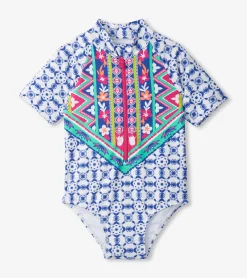 Sale Hatley Girls Kaleidoscope One-Piece Rashguard