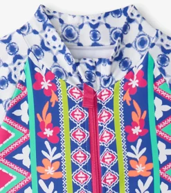 Sale Hatley Girls Kaleidoscope One-Piece Rashguard