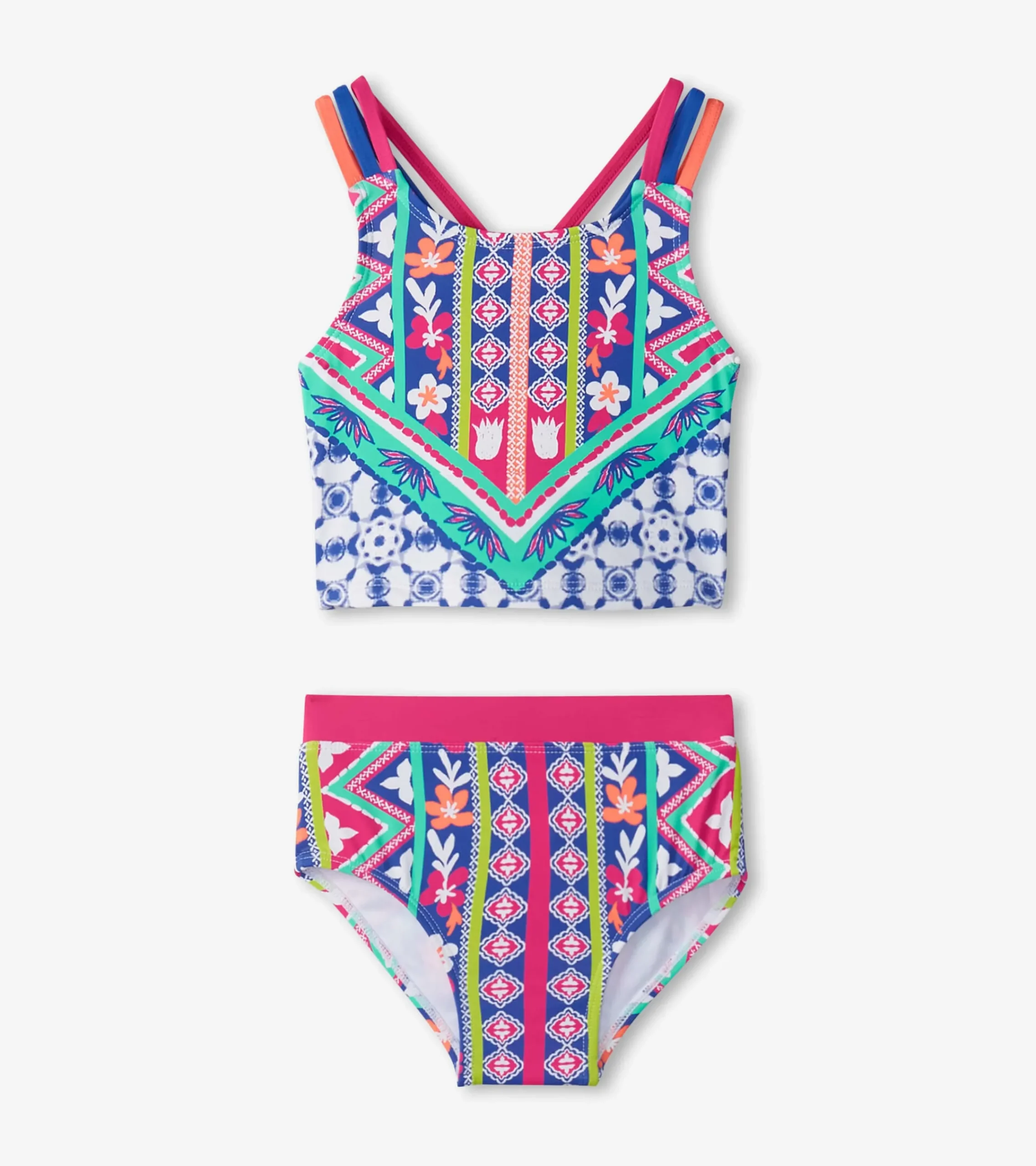 Discount Hatley Girls Kaleidoscope Two-Piece Crop Top Bikini Set