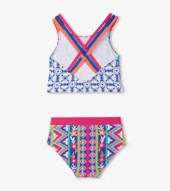 Discount Hatley Girls Kaleidoscope Two-Piece Crop Top Bikini Set