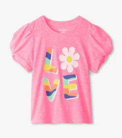 Hatley Girls Love Twisted Sleeve Tee