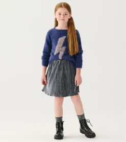 Hot Hatley Girls Metallic Lightning Furry Sweater