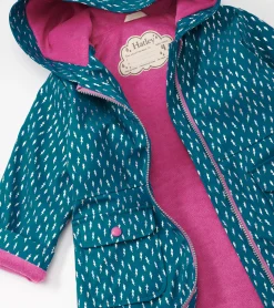Sale Hatley Girls Mini Lightning Bolts Zip-Up Rain Jacket