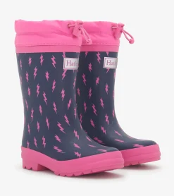 Sale Hatley Girls Mini Lightning Bolts Sherpa Lined Rain Boots