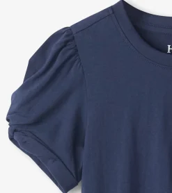 Best Hatley Girls Navy Twisted Sleeve Tee