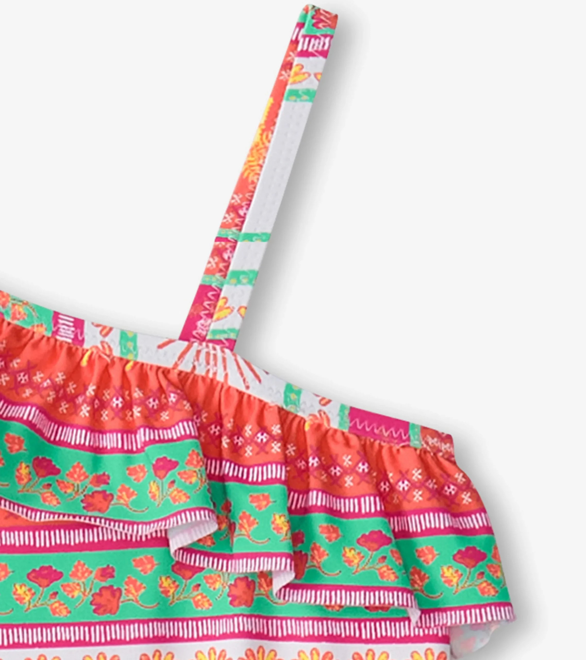 Hot Hatley Girls Ornate Tropicals Ruffle Trim Swimsuit