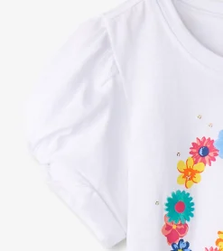 Sale Hatley Girls Peace Flower Twisted Sleeve Tee