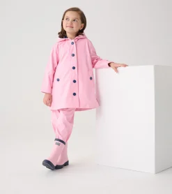 Discount Hatley Girls Pink & Navy Button-Up Rain Jacket