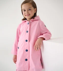 Discount Hatley Girls Pink & Navy Button-Up Rain Jacket