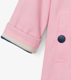 Discount Hatley Girls Pink & Navy Button-Up Rain Jacket