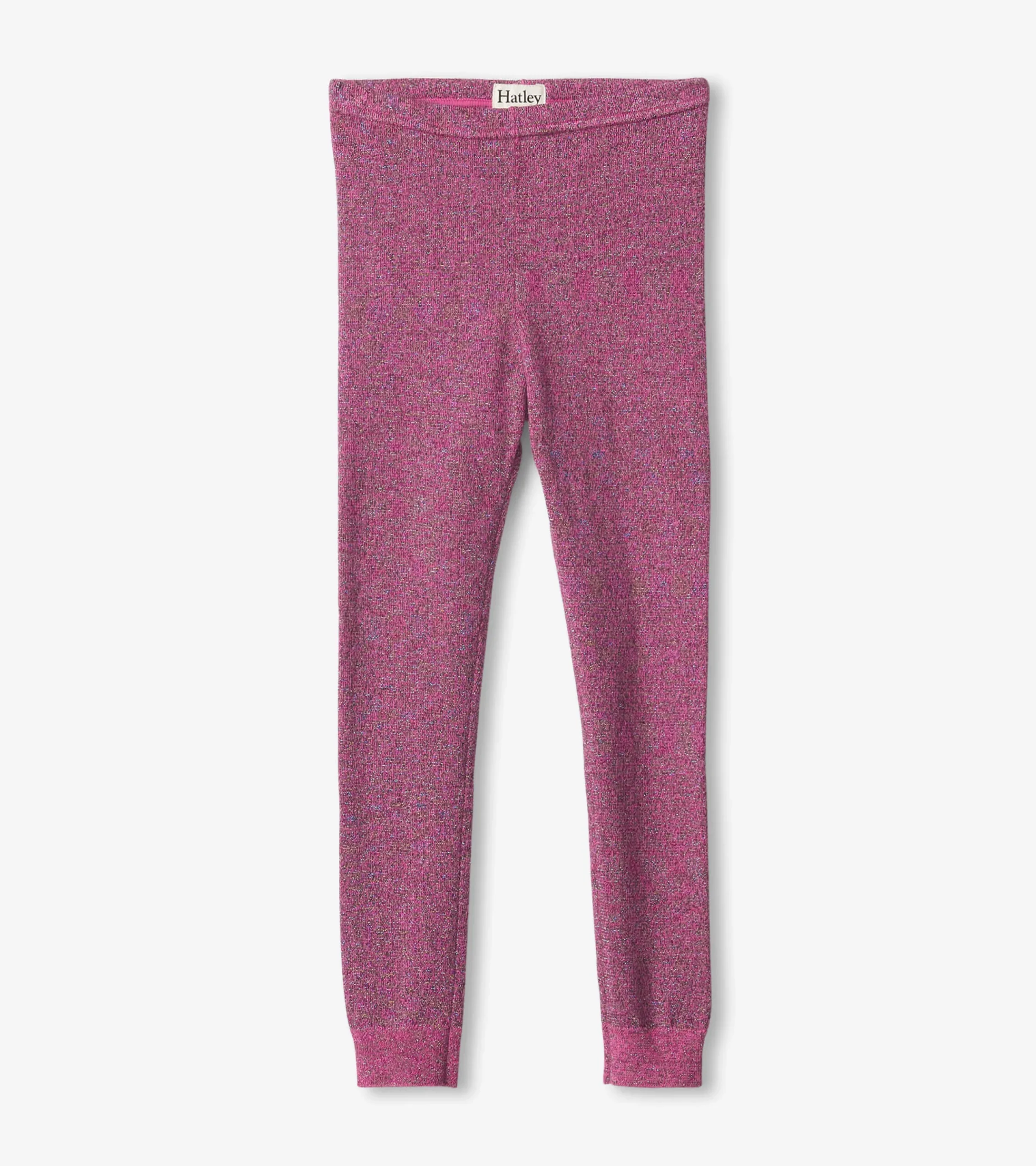 New Hatley Girls Pink Glitter Knit Leggings