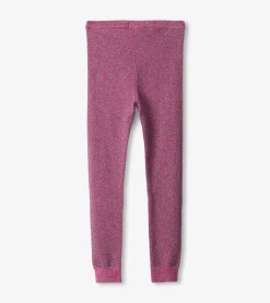 New Hatley Girls Pink Glitter Knit Leggings