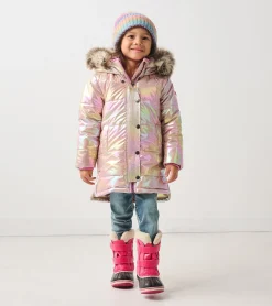 Outlet Hatley Girls Pink Moon Puffer Jacket