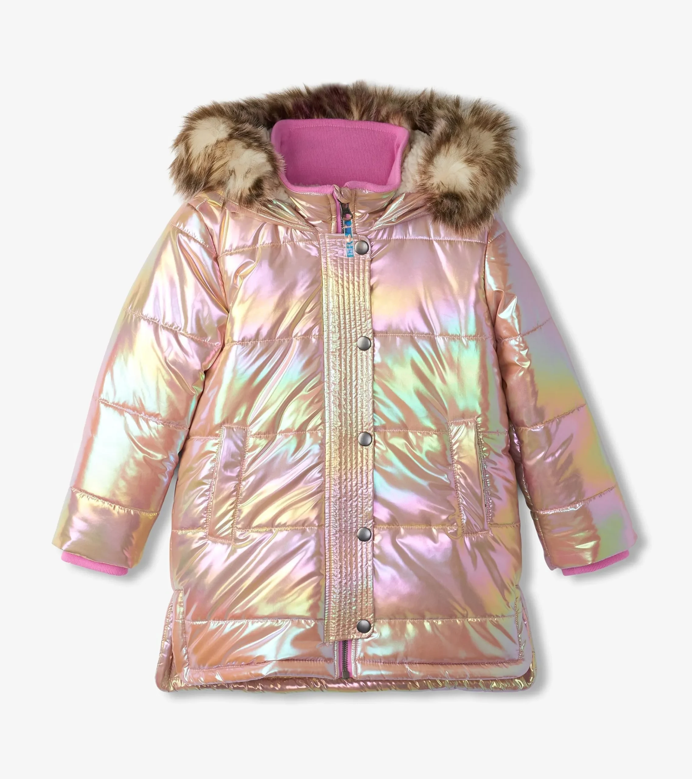 Outlet Hatley Girls Pink Moon Puffer Jacket